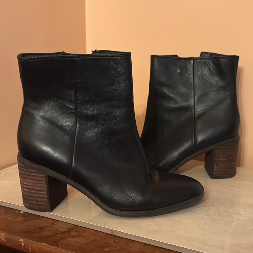Black Leather Ankle Boots
